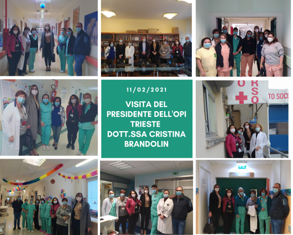Foto collage visita presidente OPI al Burlo