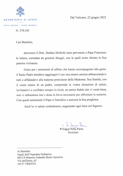 Lettera Vaticano